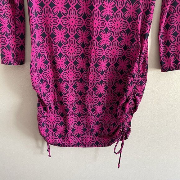 AmberNoon II By Dr. Erum Ilyas Sz XS Berry Tile Half-Zip Swim Cover-Up Dress NWT - Picture 4 of 14